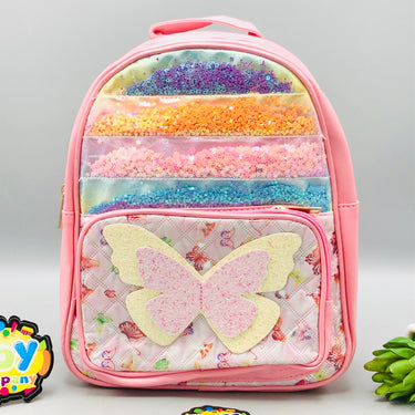 10* Inches Girls Fancy Butterfly Backpack - Baby Pink